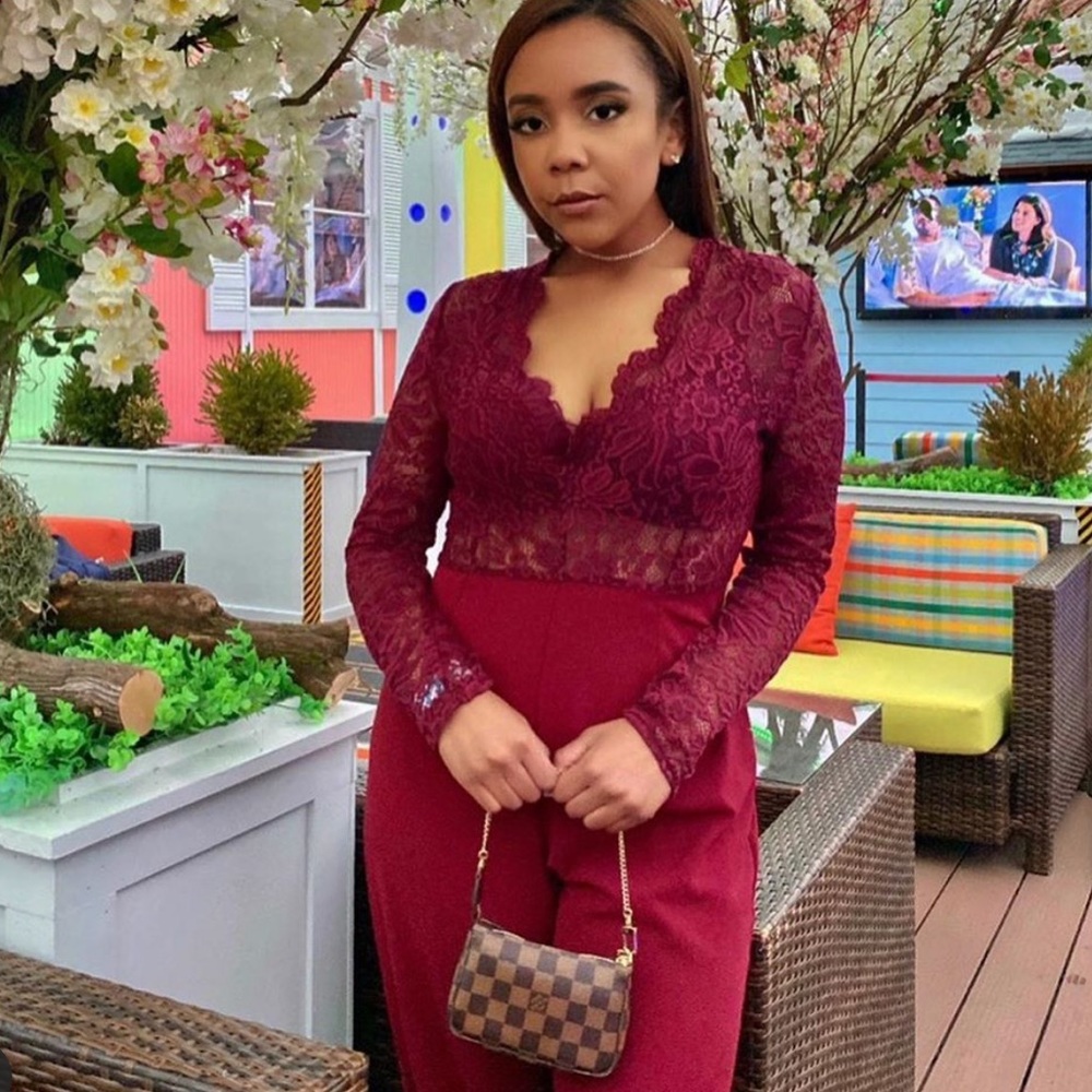 Red lace jumpsuit